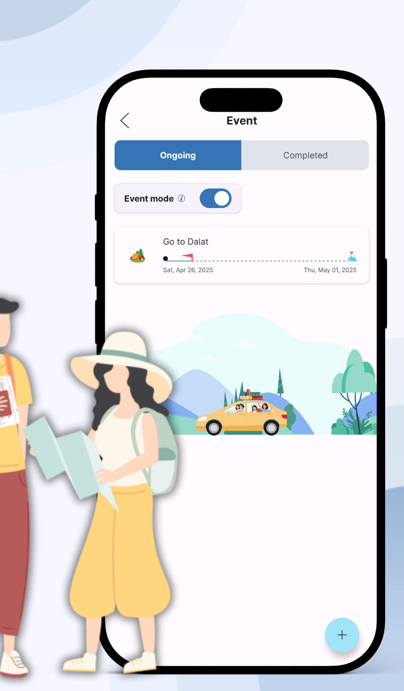 Event mode tracking a shared group trip budget