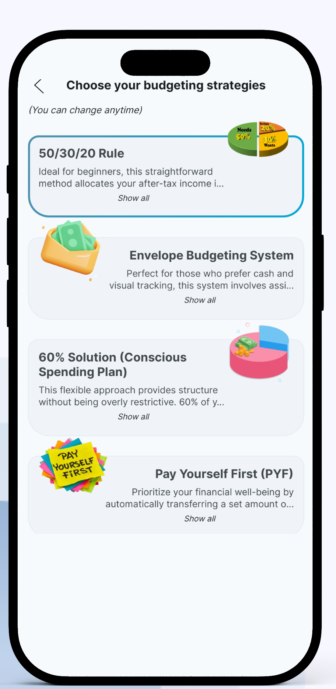 Budget strategy picker